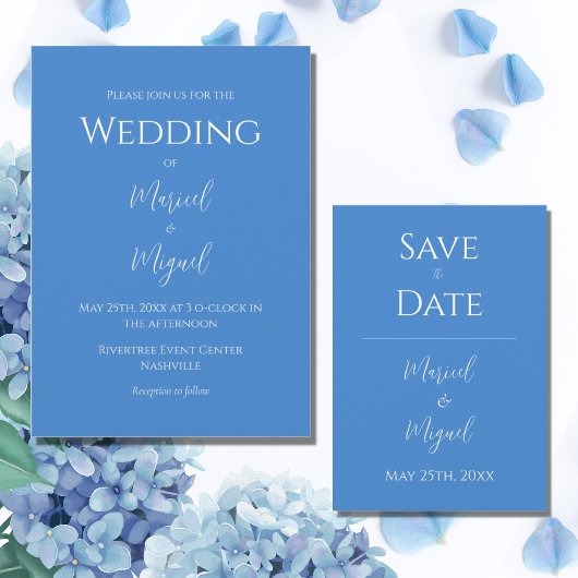 Blauw Modern Elegant Eenvoudig Save The Date