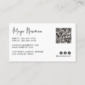 BLAUW Modern Elegant Minimale QR Code Professionee Visitekaartje (Achterkant)