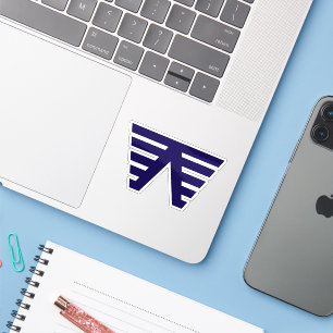 Blauw modern en minimaal letter W monogram Sticker