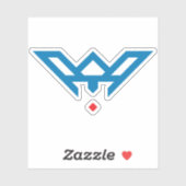Blauw modern en minimaal letter W monogram Sticker (Vel)