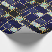 Blauw | Modern faux glitter & opaal inpakpapier (Hoek)