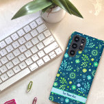 Blauw Modern Floral Abstract Gepersonaliseerde Naa Samsung Galaxy Hoesje<br><div class="desc">Deze roemrijke blauwe florale Inspiron-cel-behuizing is de perfecte aanvulling op uw telefoon. Verander de gepersonaliseerde bannerbar met jouw naam of favoriete citaat. Verplaats je telefoon nooit meer met dit trendy hoesje. Het leuke florale patroon voegt een stijlvol modern gevoel toe aan je telefoon. Voor meer van mijn dagelijkse inspirerend kunstwerk,...</div>