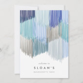 Blauw Modern Fringe Bachelorette Party Route Save The Date (Voorkant)