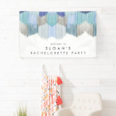 Blauw Modern Fringe Bachelorette Party Spandoek (Insitu)