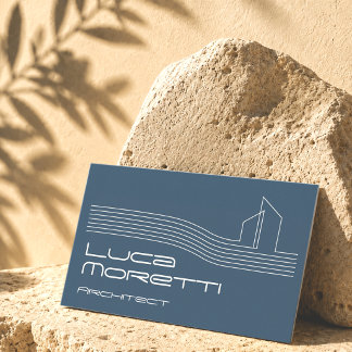 Blauw modern gebouw logo onroerend goed visitekaartje