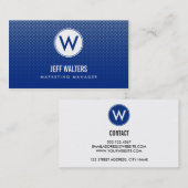 Blauw Modern Halftone Visitekaartjes (Voorkant / Achterkant)