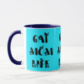 Blauw Modern Kat Moeder Leven Cute Moederdag Mok (Links)