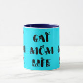 Blauw Modern Kat Moeder Leven Cute Moederdag Mok (Midden)