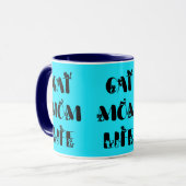 Blauw Modern Kat Moeder Leven Cute Moederdag Mok (Voorkant links)