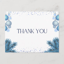 Blauw Modern Kerstmis Dank u Kaart