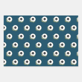 Blauw modern krans aangepast bedrijf logo inpakpapier vel