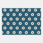 Blauw modern krans Aangepast bedrijfslogo Inpakpapier Vel (Voorkant)