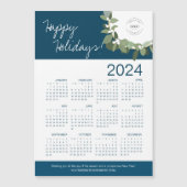 Blauw Modern Krans Uw Logo hier 2024 Kalender (Voorkant)