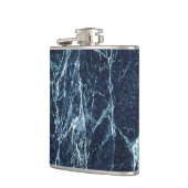 Blauw modern marmerpatroon heupfles (Links)