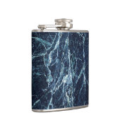 Blauw modern marmerpatroon heupfles (Rechts)