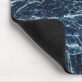 Blauw modern marmerpatroon muismat (Hoek)