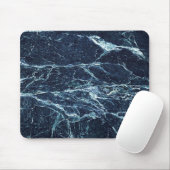Blauw modern marmerpatroon muismat (Met muis)