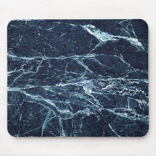 Blauw modern marmerpatroon muismat (Voorkant)