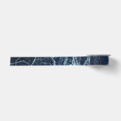 Blauw modern marmerpatroon satijnen lint (Voorkant)