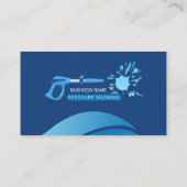 Blauw Modern Minimalistisch Druk Wassen Visitekaartje (Achterkant)