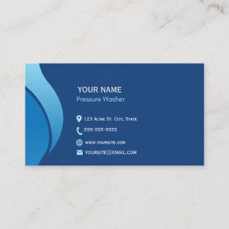 Blauw Modern Minimalistisch Druk Wassen Visitekaartje