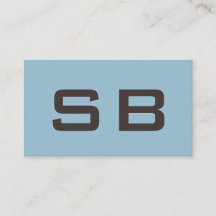 Blauw modern monogram standaard visitekaartje