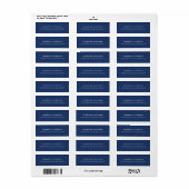 Blauw Modern Plain Elegant Professioneel Etiket (Full Sheet)