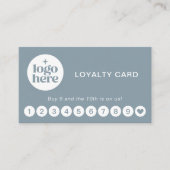 Blauw Modern Professioneel Logo Loyalty Card Visitekaartje (Voorkant)