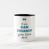 Blauw Modern Quote Bruiloft Tweekleurige Koffiemok (Center)