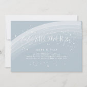 Blauw Modern Regenboog en sterren Wit Baby shower Kaart (Voorkant)