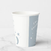 Blauw Modern Regenboog en sterren Wit Baby shower Papieren Bekers (Rechts)