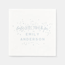 Blauw Modern Regenboog en sterren Wit Baby shower Servet