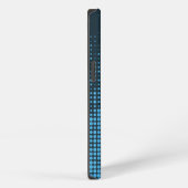 Blauw, modern, retro, cool, trendy puntpatroon iPhone hoesje (Rechterkant)
