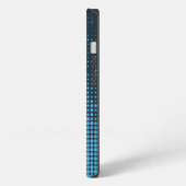 Blauw, modern, retro, cool, trendy puntpatroon iPhone hoesje (Linkerkant)