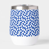 Blauw modern retro spiraal geruit (Voorkant)
