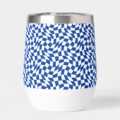 Blauw modern retro spiraal geruit (Achterkant)