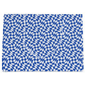 Blauw modern retro spiraal geruit groot cadeauzakje (Voorkant)