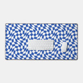 Blauw modern retro spiraal schaakbord bureaumat (Keyboard & Muis)