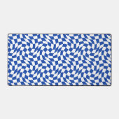 Blauw modern retro spiraal schaakbord bureaumat (Voorkant)