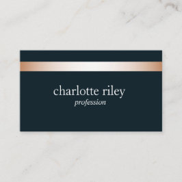 Blauw | Modern Roos Goud Gestreept Stijlvol Visitekaartje