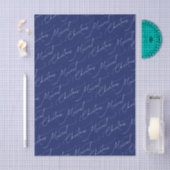 Blauw modern schrift Allerheiligste Kerstmis Tissuepapier (Craft)