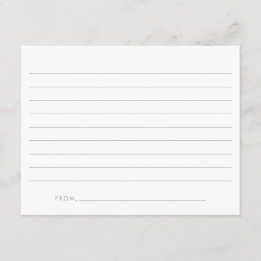 Blauw modern script afstuderen advieskaart (Achterkant)