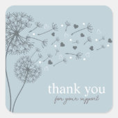 Blauw Modern Script Bedankt Business Vierkante Sticker (Voorkant)
