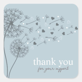 Blauw Modern Script Bedankt Business Vierkante Sticker