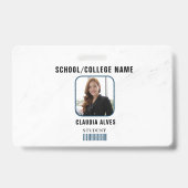 Blauw modern studentenportret bedrijf badge (Voorzijde)