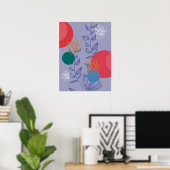 Blauw modern trendy abstract artistiek poster (Thuiskantoor)