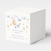 Blauw Modern Twinkle Twinkle Baby shower Bedankdoosjes (Voorkant Zijde)