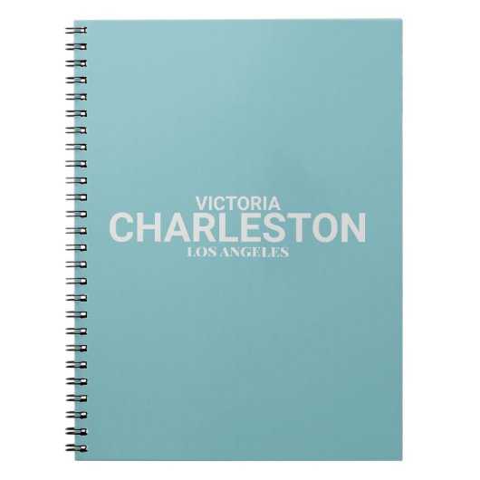 Blauw modern type notitieboek (Voorkant)
