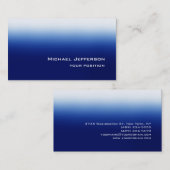 Blauw Modern Uniek Trendy Persoonlijk Visitekaartje (Voorkant / Achterkant)