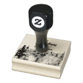 Blauw Modern Vrolijk Kerstbomen bos regenherten Rubberstempel (Stempel)